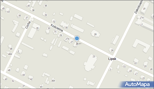 Lipsk, Kościelna, 25, mapa Lipsk