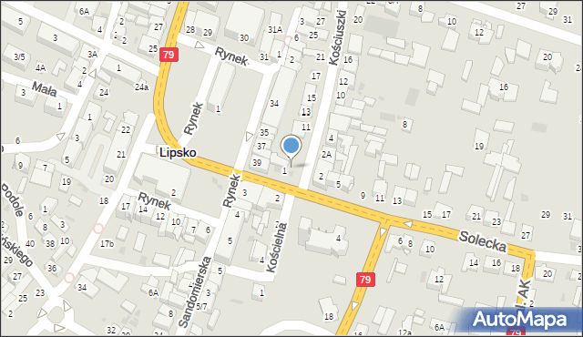Lipsko, Kościuszki Tadeusza, gen., 3, mapa Lipsko