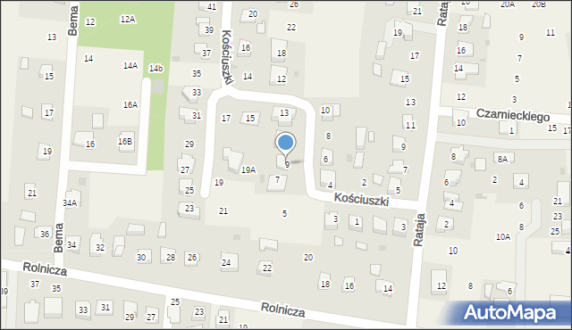 Lisia Góra, Kościuszki Tadeusza, gen., 9, mapa Lisia Góra
