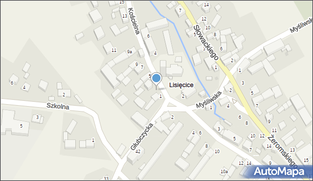 Lisięcice, Kościelna, 3, mapa Lisięcice