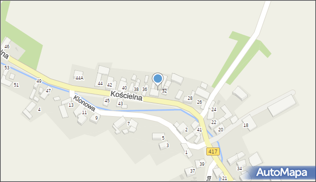 Lisięcice, Kościelna, 34, mapa Lisięcice