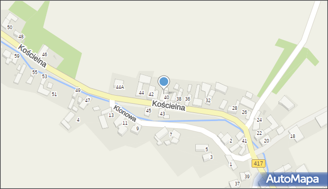 Lisięcice, Kościelna, 40a, mapa Lisięcice