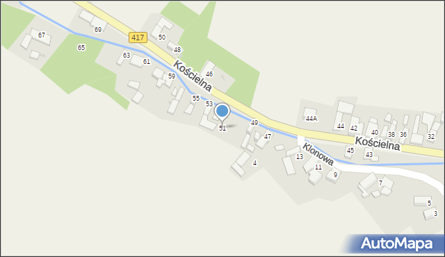 Lisięcice, Kościelna, 51, mapa Lisięcice