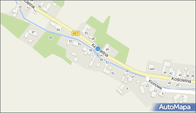 Lisięcice, Kościelna, 57, mapa Lisięcice