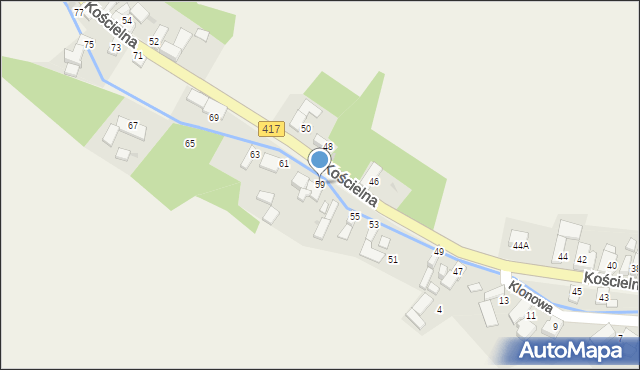 Lisięcice, Kościelna, 59, mapa Lisięcice