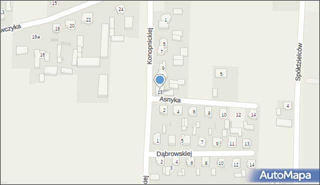 Lisków, Konopnickiej Marii, 13, mapa Lisków