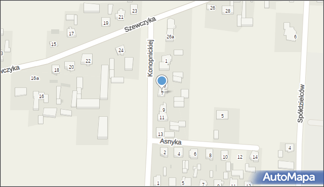 Lisków, Konopnickiej Marii, 7, mapa Lisków