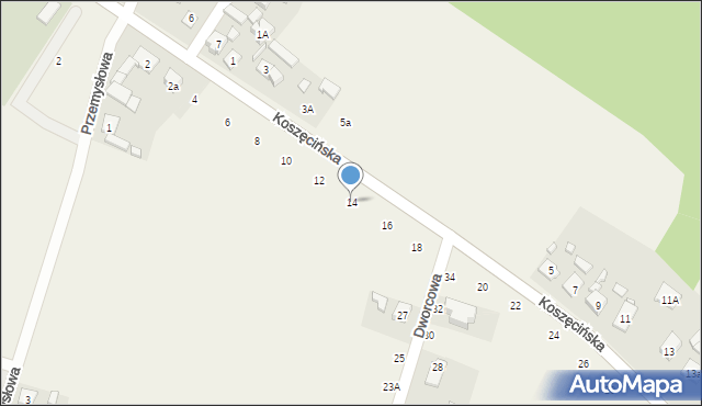 Lisów, Koszęcińska, 14, mapa Lisów