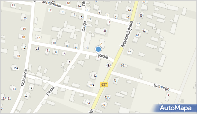 Liw, Kozia, 1, mapa Liw