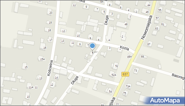Liw, Kozia, 5, mapa Liw