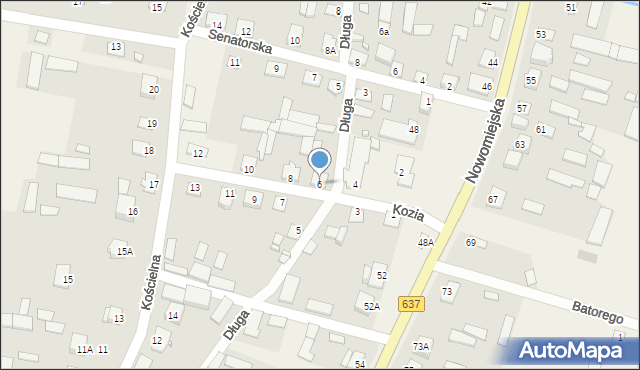 Liw, Kozia, 6, mapa Liw