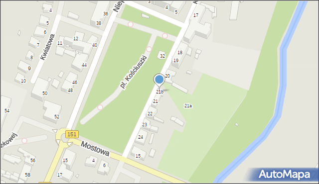 Łobez, Kościuszki Tadeusza, gen., 21b, mapa Łobez