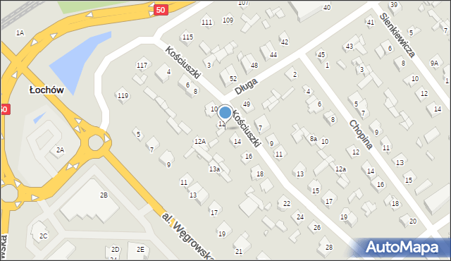 Łochów, Kościuszki Tadeusza, gen., 12B, mapa Łochów