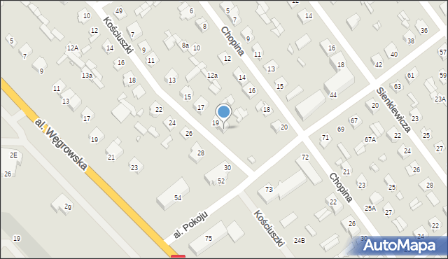 Łochów, Kościuszki Tadeusza, gen., 19A, mapa Łochów