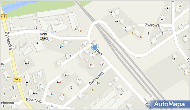 Łodygowice, Kolejowa, 12, mapa Łodygowice