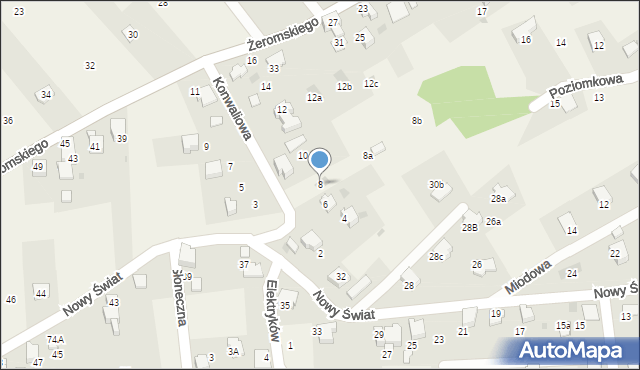 Łodygowice, Konwaliowa, 8, mapa Łodygowice