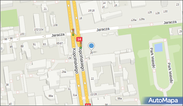 Łódź, Kopcińskiego Stefana, dr., 20, mapa Łodzi
