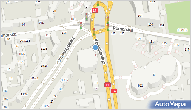 Łódź, Kopcińskiego Stefana, dr., 1, mapa Łodzi