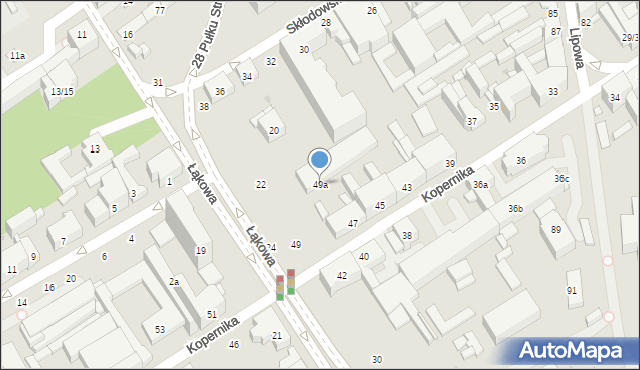 Łódź, Kopernika Mikołaja, 49a, mapa Łodzi