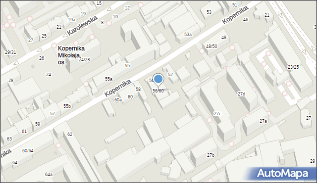Łódź, Kopernika Mikołaja, 56/60, mapa Łodzi