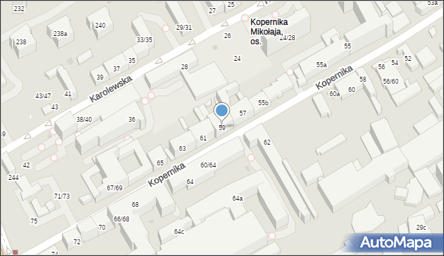 Łódź, Kopernika Mikołaja, 59, mapa Łodzi