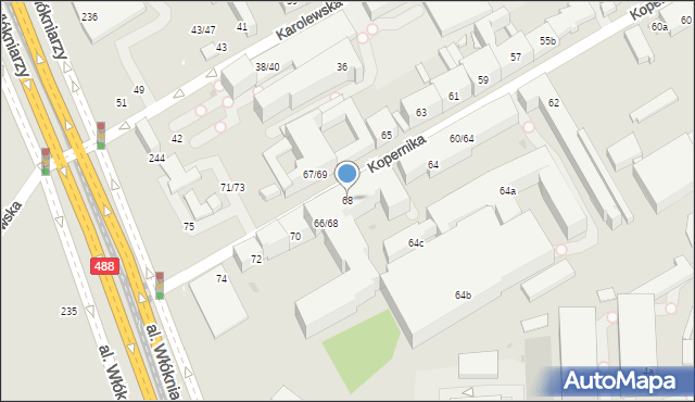 Łódź, Kopernika Mikołaja, 68, mapa Łodzi