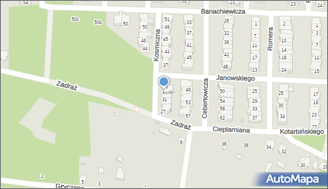 Łódź, Kotarbińskiego Tadeusza, prof., 33, mapa Łodzi