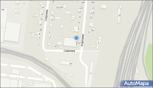 Łódź, Koprowa, 2, mapa Łodzi