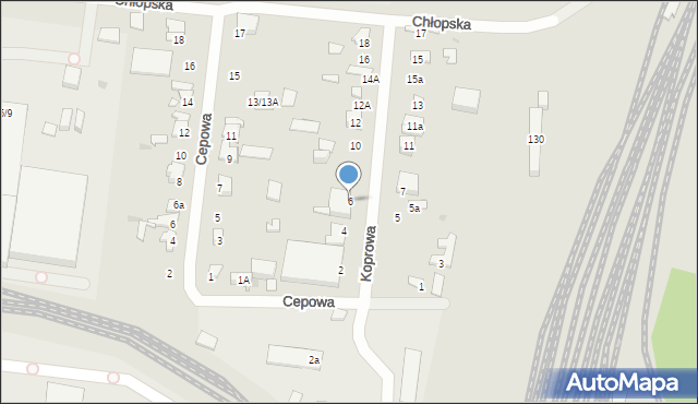 Łódź, Koprowa, 6, mapa Łodzi