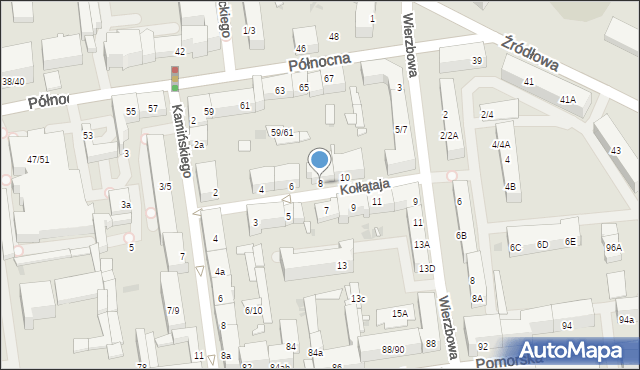 Łódź, Kołłątaja Hugona, ks., 8, mapa Łodzi