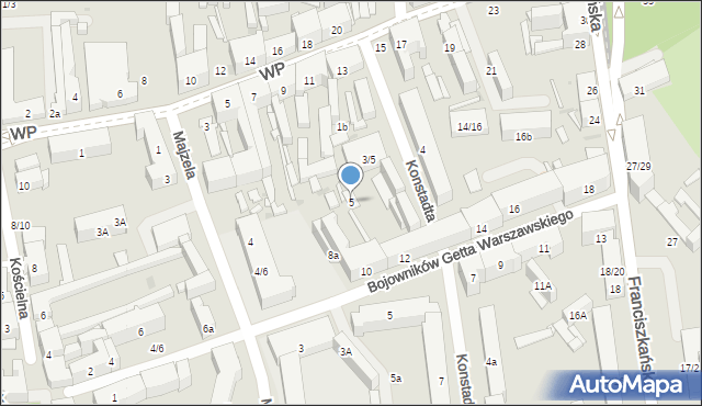 Łódź, Konstadta Hermana, 5, mapa Łodzi