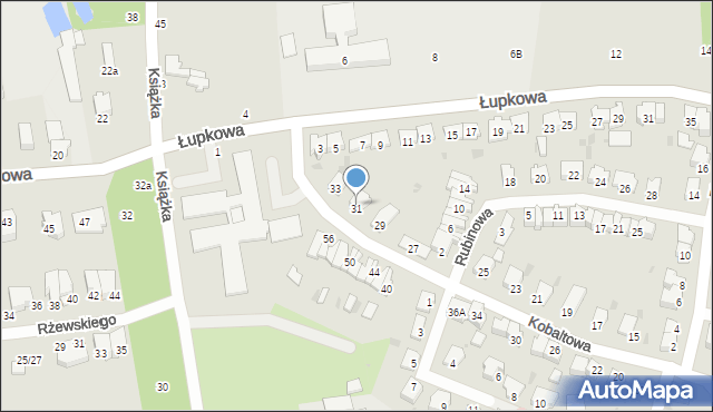 Łódź, Kobaltowa, 31, mapa Łodzi