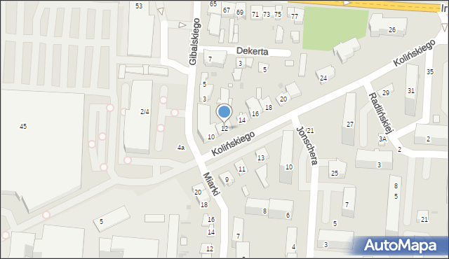 Łódź, Kolińskiego Józefa, dr., 12, mapa Łodzi