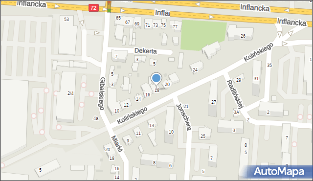 Łódź, Kolińskiego Józefa, dr., 18, mapa Łodzi