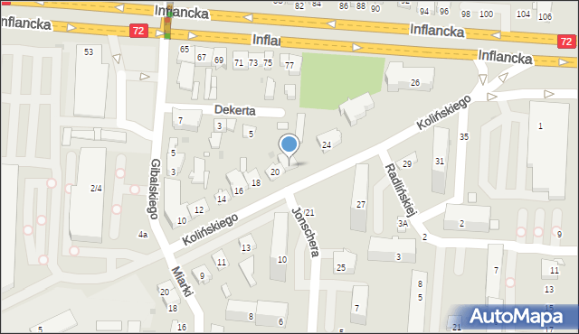 Łódź, Kolińskiego Józefa, dr., 22, mapa Łodzi