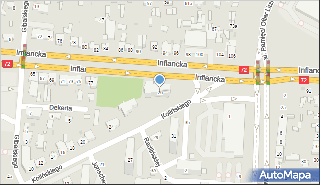 Łódź, Kolińskiego Józefa, dr., 26, mapa Łodzi