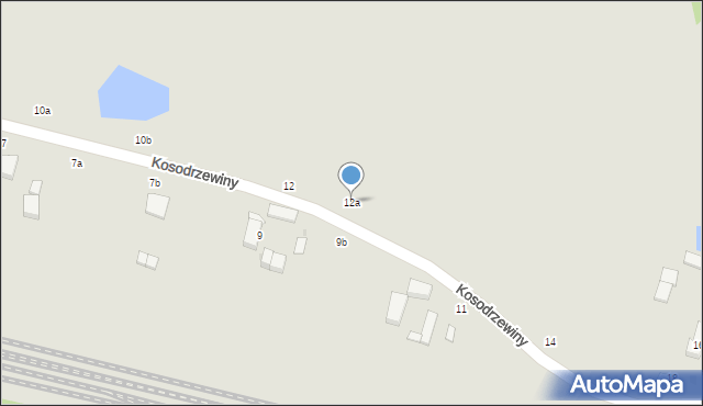 Łódź, Kosodrzewiny, 12a, mapa Łodzi