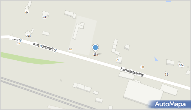 Łódź, Kosodrzewiny, 26a, mapa Łodzi