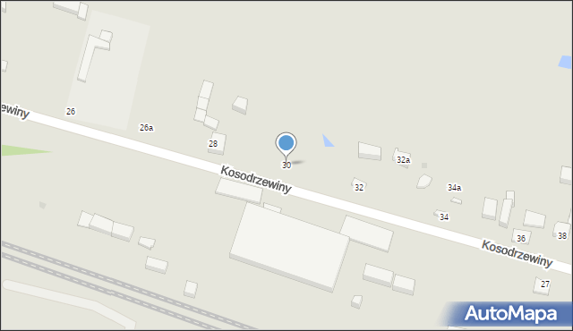 Łódź, Kosodrzewiny, 30, mapa Łodzi