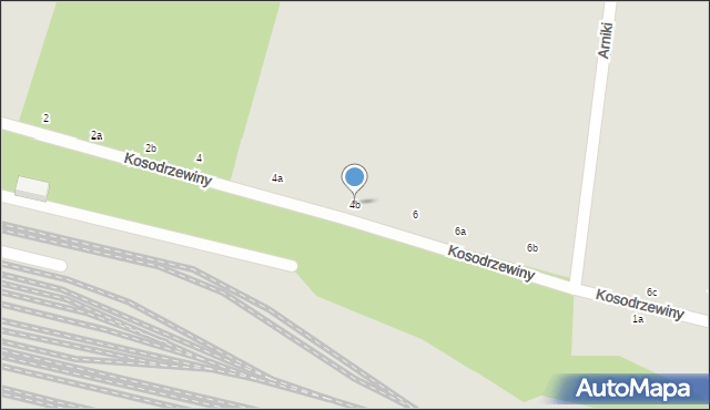 Łódź, Kosodrzewiny, 4b, mapa Łodzi