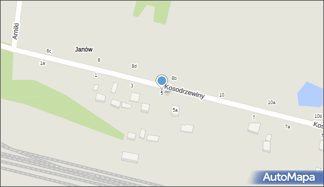 Łódź, Kosodrzewiny, 5, mapa Łodzi