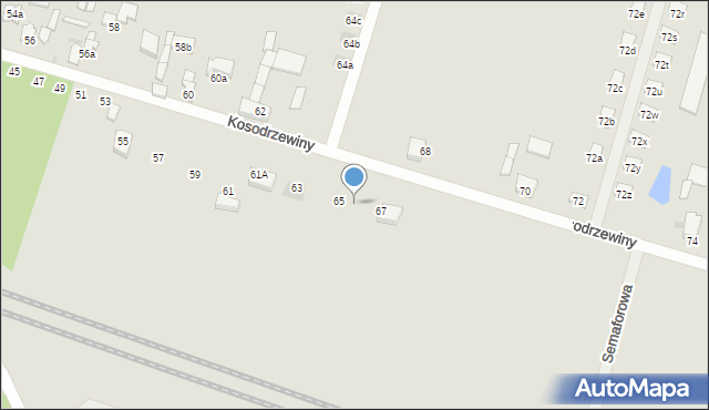 Łódź, Kosodrzewiny, 65, mapa Łodzi