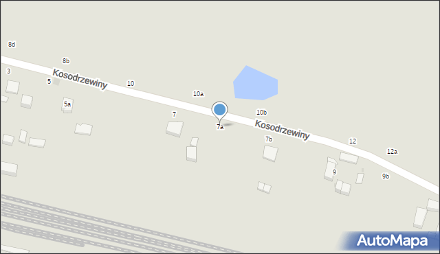 Łódź, Kosodrzewiny, 7a, mapa Łodzi