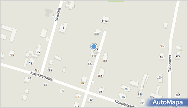 Łódź, Kosodrzewiny, 84c, mapa Łodzi
