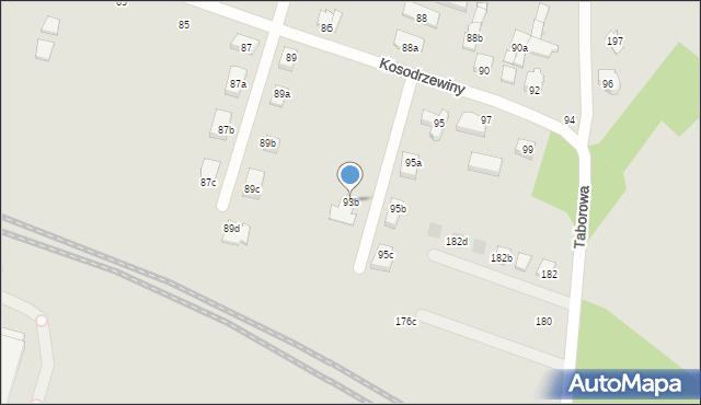 Łódź, Kosodrzewiny, 93b, mapa Łodzi