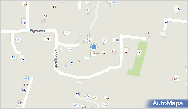 Łódź, Koperkowa, 13, mapa Łodzi