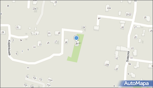 Łódź, Koperkowa, 16, mapa Łodzi