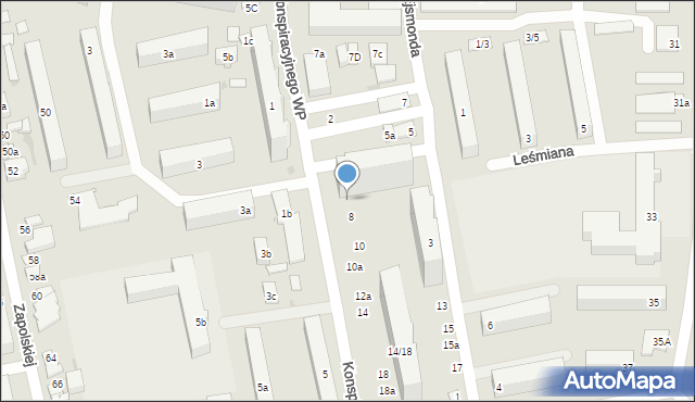 Łódź, Konspiracyjnego Wojska Polskiego, 6a, mapa Łodzi