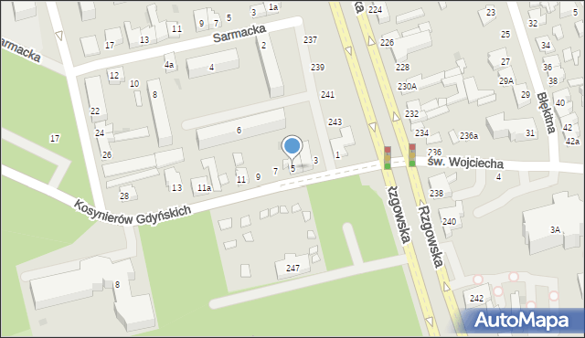 Łódź, Kosynierów Gdyńskich, 5, mapa Łodzi