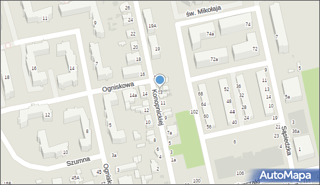 Łódź, Konopnickiej Marii, 13, mapa Łodzi